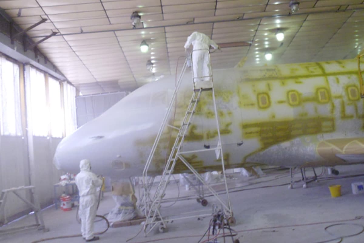 Aircraft paint shop delivering liveries for aircraft post check